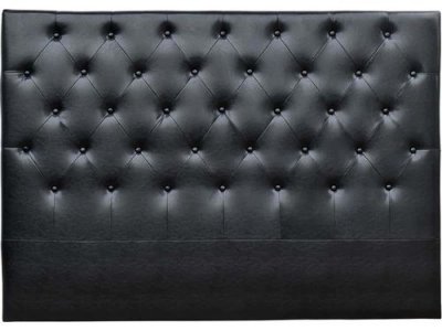 HABITAT ET JARDIN  T&ecirc;te de lit capitonn&eacute;e D&eacute;co - 169 cm - Noir - en PVC