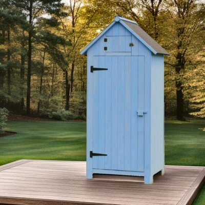 HABRITA  Armoire de jardin en bois FSC 10 mm bleu 179 cm