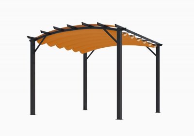 HABRITA  Pergola arche structure mixte Aluminium/Acier gris anthracite