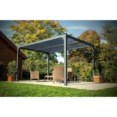 HABRITA  Pergola Bioclimatique Aluminium 10.80 m&sup2; Anthracite