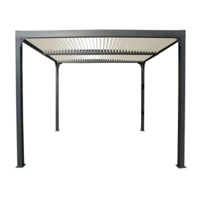 HABRITA  Pergola bioclimatique Aluminium structure coloris gris