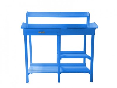 HABRITA  Table de Rempotage en Bois Lasur&eacute; Bleu 117 x 45 cm