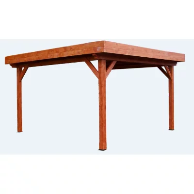HABRITA  Tonnelle Azal&eacute;e en Bois PEFC Toiture Bac Acier (354x354x240 cm)