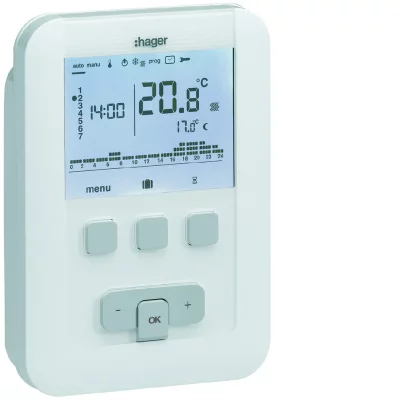Hager EK520&nbsp;Thermostat d&rsquo;Ambiance programmable &agrave; Piles