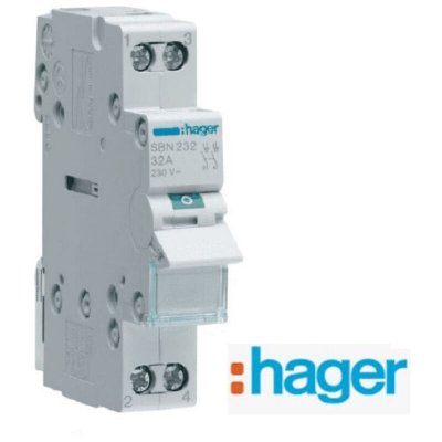 HAGER  - Interrupteur de coupure modulaire - 2 p&ocirc;les - 32A SBN232