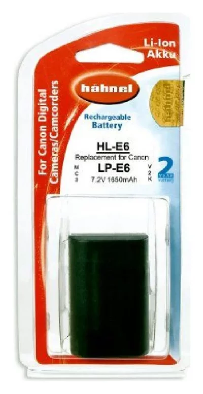 HAHNEL  HLE6 Batterie Li-Ion &eacute;quivalente Canon LP-E6 7,2V 1650 mAh