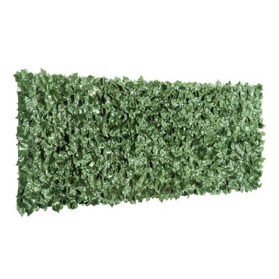 OUTSUNNY Haie artificielle brise-vue d&eacute;coration rouleau 2,4L x 1H m feuillage r&eacute;aliste anti-UV vert 