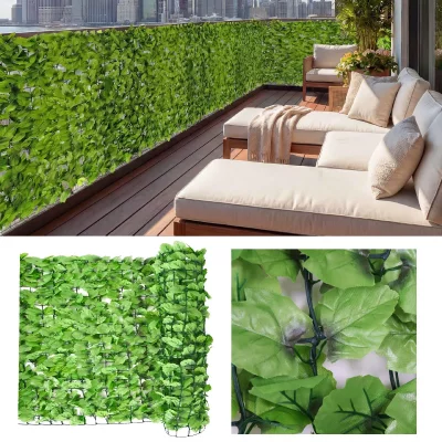 Haie artificielle/brise vue pour balcon, feuilles, 300x150cm