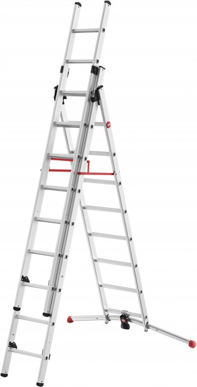 HAILO  - Echelle transformable ProfiLot 3 plans 3x9 &eacute;chelons 6m60 alu