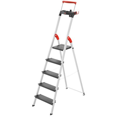 HAILO  Escabeau de s&eacute;curit&eacute; pliable en aluminium 5 marches larges L100