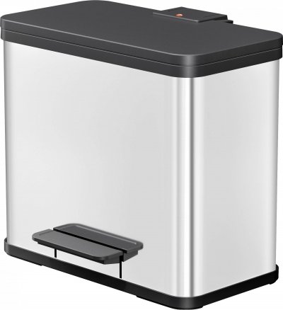 HAILO  poubelle a p&eacute;dale tri s&eacute;lectif &ouml;ko trio plus l inox 0633-200 