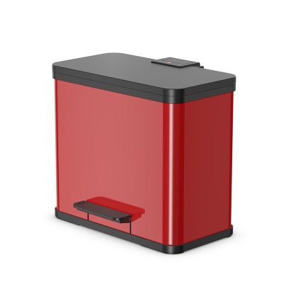 HAILO  poubelle a p&eacute;dale tri s&eacute;lectif &ouml;ko trio plus l rouge 0633-240
