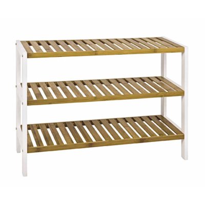 Haku M&ouml;bel 38330 &Eacute;tag&egrave;re MDF/Bambou Blanc-Nature 70 x 26 x 54 cm