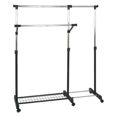Haku M&ouml;bel 44545 Portant Tube d'Acier/PVC Chrom&eacute;/Noir