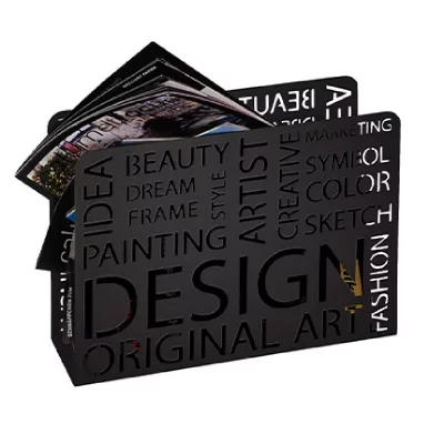 Haku m&ouml;bel 44595 porte journaux m&eacute;tal noir 10 x 35 x 26 cm