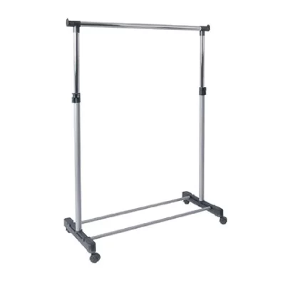 Haku M&ouml;bel 44731 Portant Tube d'Acier/PVC Aluminium/Chrom&eacute;/Gris