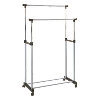Haku M&ouml;bel 44732 Portant Tube d'Acier/PVC Aluminium/Chrom&eacute;/Gris
