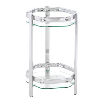 Haku m&ouml;bel 60206 console pour porte plantes tube d'acier/verre tremp&eacute; chrom&eacute;