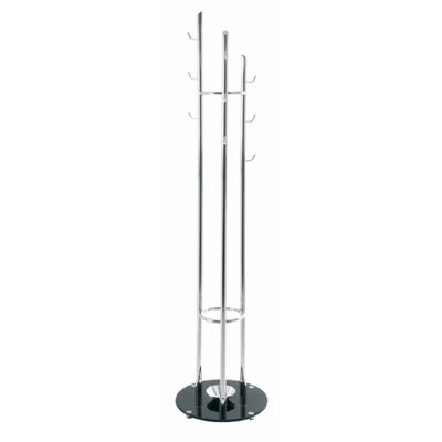 Haku M&ouml;bel 89255 Portemanteaux Tube d'Acier/Verre Tremp&eacute; Chrom&eacute;