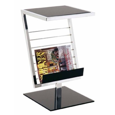 Haku M&ouml;bel 89554 Table Basse d'Appoint Tube d'acier/M&eacute;tal Chrom&eacute;/Noir
