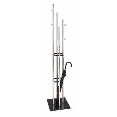 PARIS PRIX Haku M&ouml;bel 89777 Portemanteau Optique INOX/Noir 35 x 35 x 182 cm