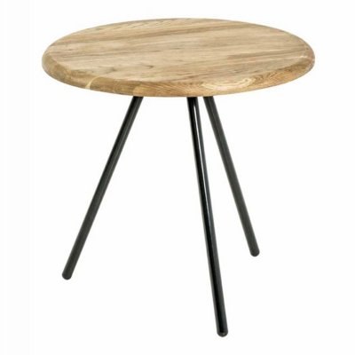 Haku M&ouml;bel Table D'Appoint, Bois Massif, Ch&ecirc;ne Noir, &Oslash; 40 X H 40 cm
