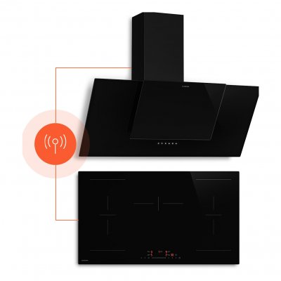 KLARSTEIN Halosync Plaque &Agrave; Induction Avec Hotte Aspirante 5 Zones De Cuisson 11400 W 632 M&sup3;/h 90 Cm