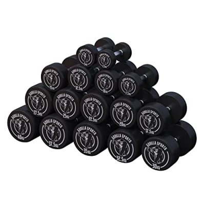 GORILLA SPORTS Halteres ronds caoutchouc de 2 5 a 40 kg poids 37 5 kg