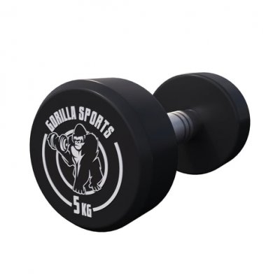GORILLA SPORTS Halteres ronds caoutchouc de 2 5 a 40 kg poids 5 kg