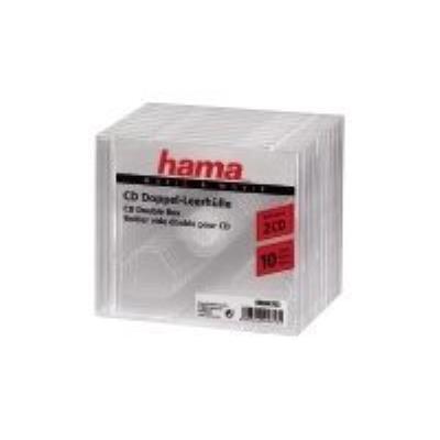 HAMA  00044753 Bo&icirc;tier CD standard double - Lot de 10 - Transparent