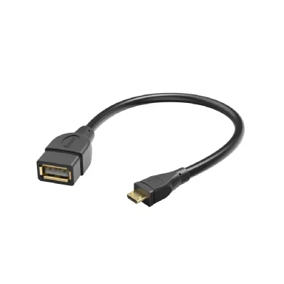 HAMA  C&acirc;ble adaptateur USB 2.0 Fiche OTG Micro-B - Bus A 15 cm Noir