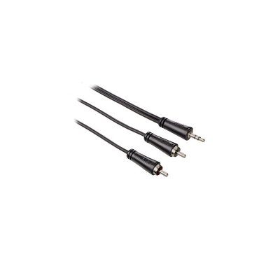 HAMA  C&acirc;ble audio, jack m&acirc;le 3,5mm - 2 RCA m&acirc;les, st&eacute;r&eacute;o, 1,5m, Noir