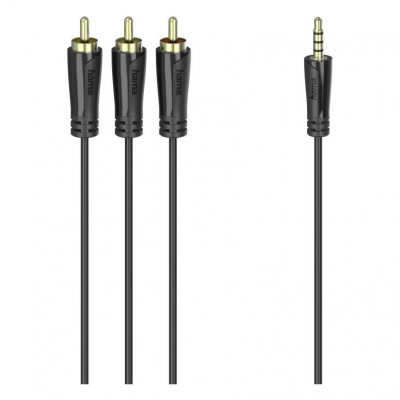 HAMA  cordon de connexion, jack m&acirc;le 3,5 mm 4 broches - 3 f. Rca m&acirc;les, 1,5m