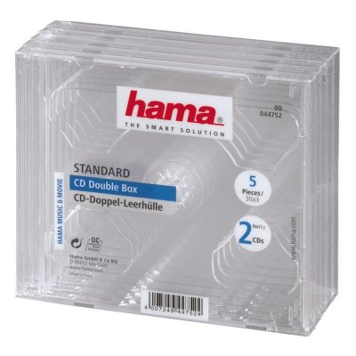 HAMA  &eacute;tui &agrave; bijoux double cd standard (paquet de 5 - transparent)