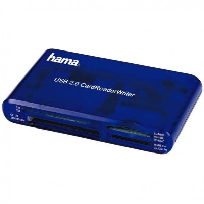 HAMA &nbsp;Lecteur USB 2.0 ""35en1"" de cartes multiples, bleu