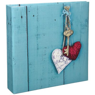 GENERIQUE Hama Memo Rustico 22.5x22.5 200 Photos 10x15 Cm Love Key Album Bleu