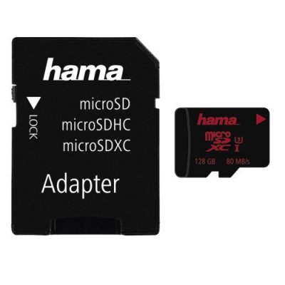 HAMA  microSDXC 128GB UHS Speed Class 3UHS-I 80MB/s + adapt./mob.