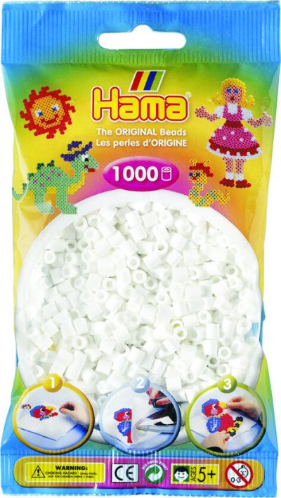 HAMA  Midi Sachet 1000 Perles Blanche