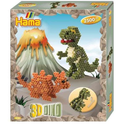 HAMA  perles &agrave; repasser Dino junior 2504-pi&egrave;ce