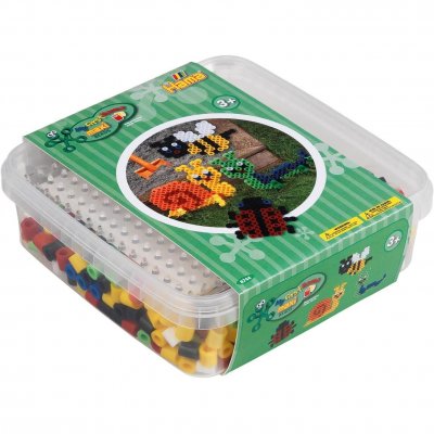 HAMA  Perles &agrave; repasser maxi + plaque 'animaux rapants',bo&icirc;te