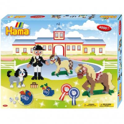 HAMA  Perles &agrave; repasser midi 'Centre &eacute;questre' coffret cadeau