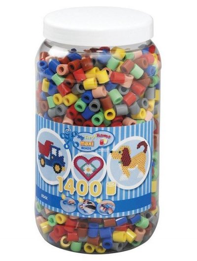 HAMA  Pot de 1400 Maxi perles mix 11 couleurs