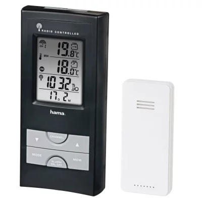 HAMA  Station m&eacute;t&eacute;o &eacute;lectronique EWS-165, noir