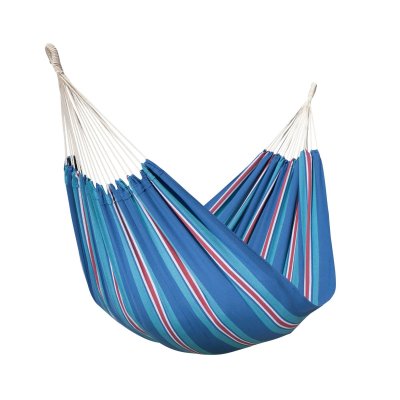 ESCUDEROS Hamac double en toile ray&eacute; bleu et rouge