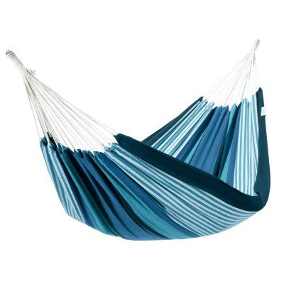 ESCUDEROS Hamac double en toile ray&eacute; bleu et vert