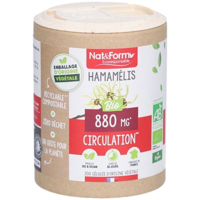 NAT & FORM Hamamelis 200 g&eacute;lules v&eacute;g&eacute;tales 59g nat et form