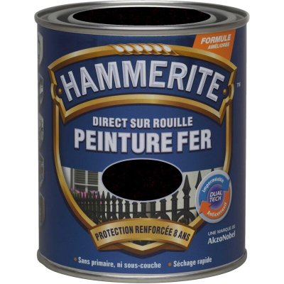HAMMERITE  - Peinture Direct Sur Rouille Martel&eacute;e Noir 0,75 l Noir