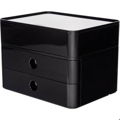 HAN  SMART-BOX PLUS ALLISON 1100-13 Caisson &agrave; tiroirs noir, blanc Nombre de tiroirs: 2