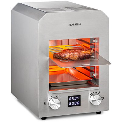 KLARSTEIN Hannibal Barbecue int&eacute;rieur haute temp&eacute;rature 2200 W- jusqu'&aacute; 850 &deg; C - inox argent