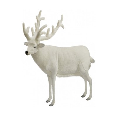 HANSA  peluche geante renne blanc 150 cm h et 140 cm l 5923